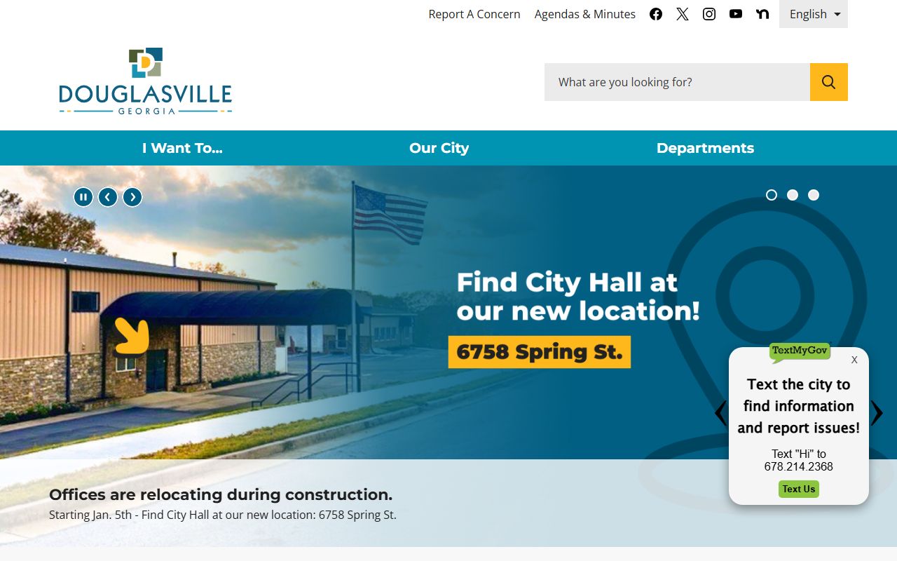City of Douglasville Georgia government website and public records