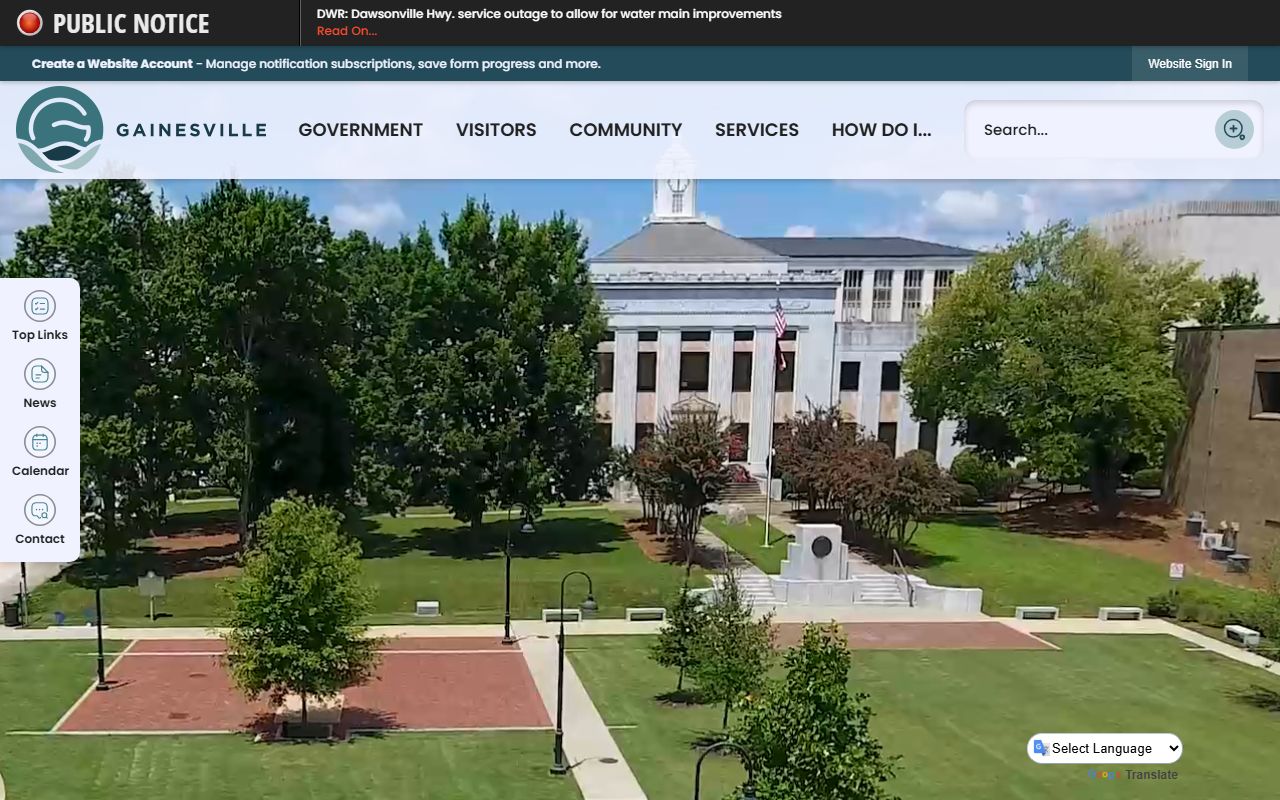 City of Gainesville Georgia government website and public records