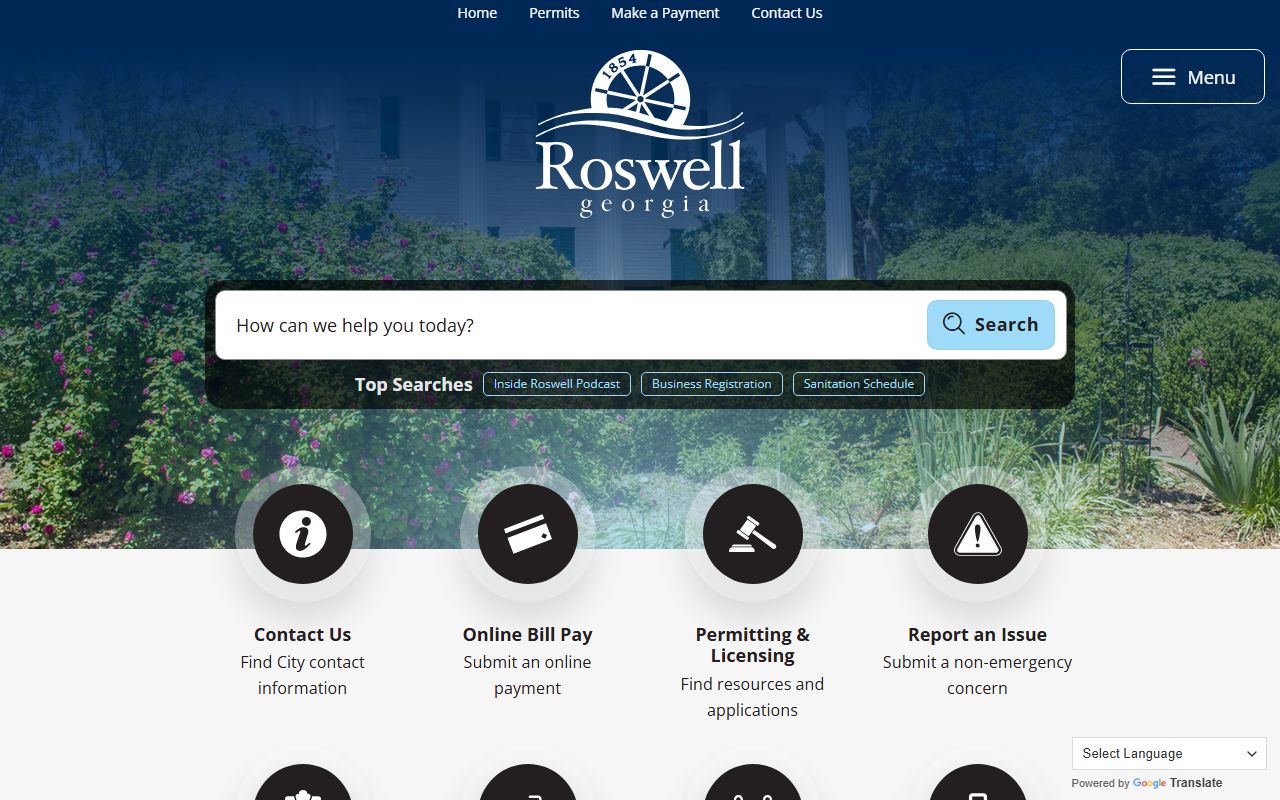 City of Roswell government website and public records portal