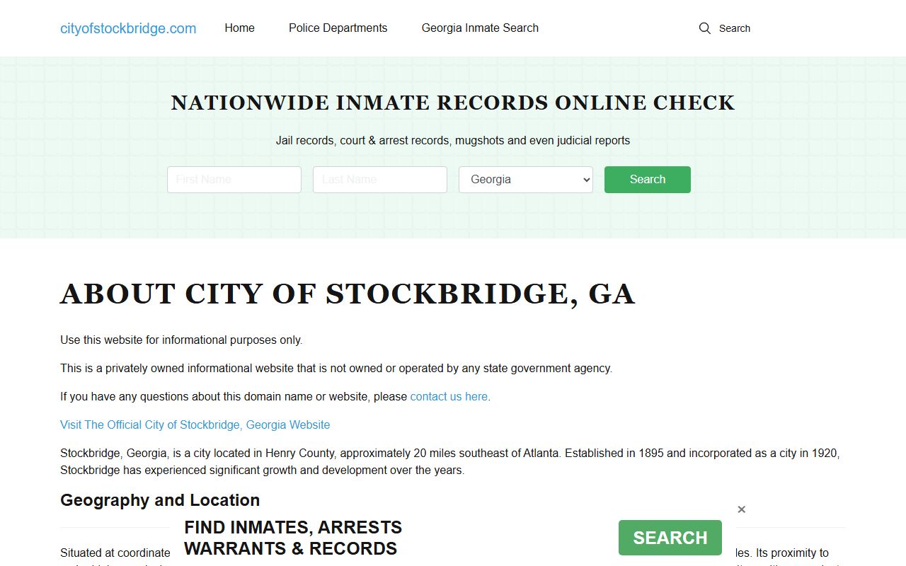 City of Stockbridge official website homepage