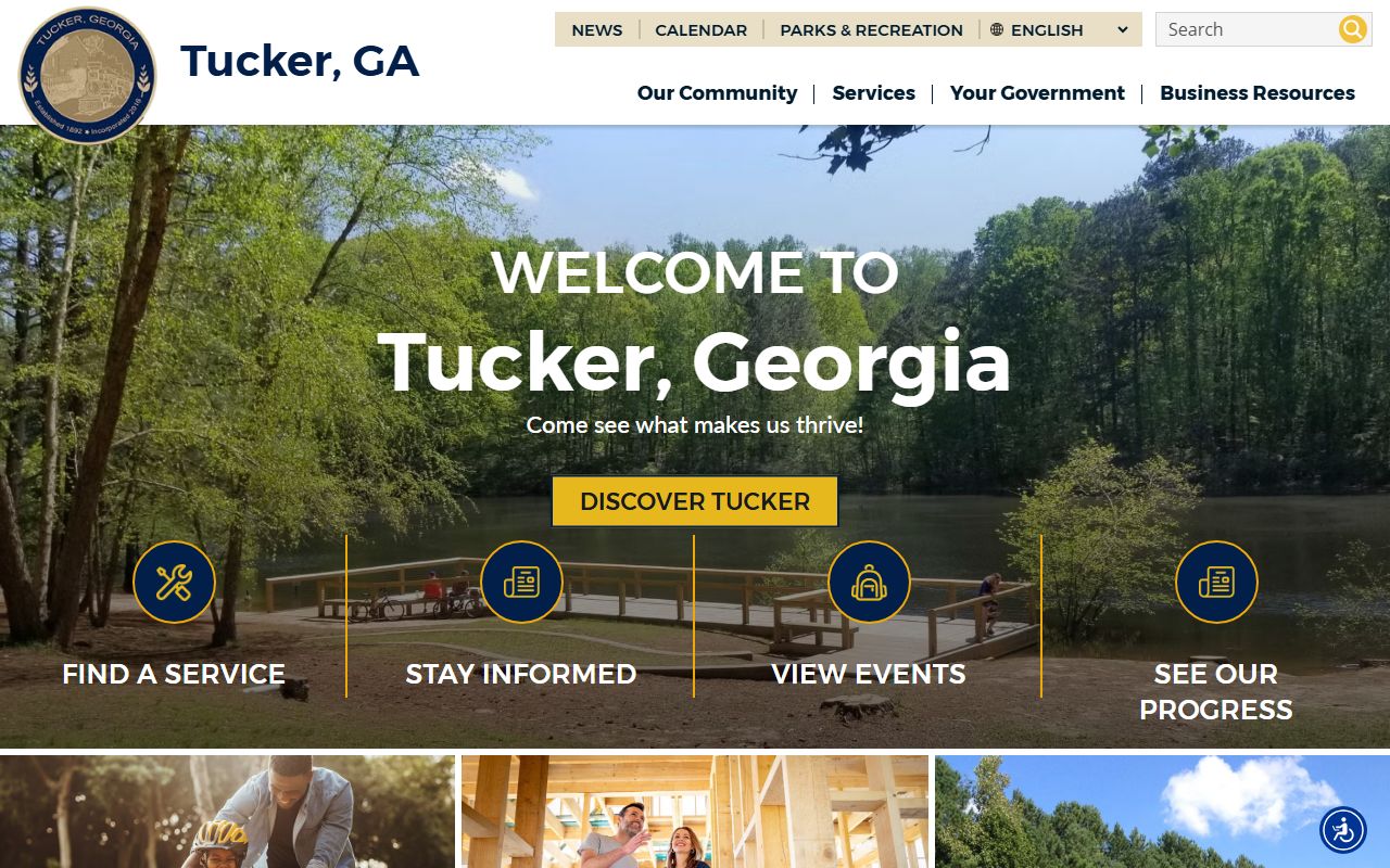 City of Tucker official website homepage
