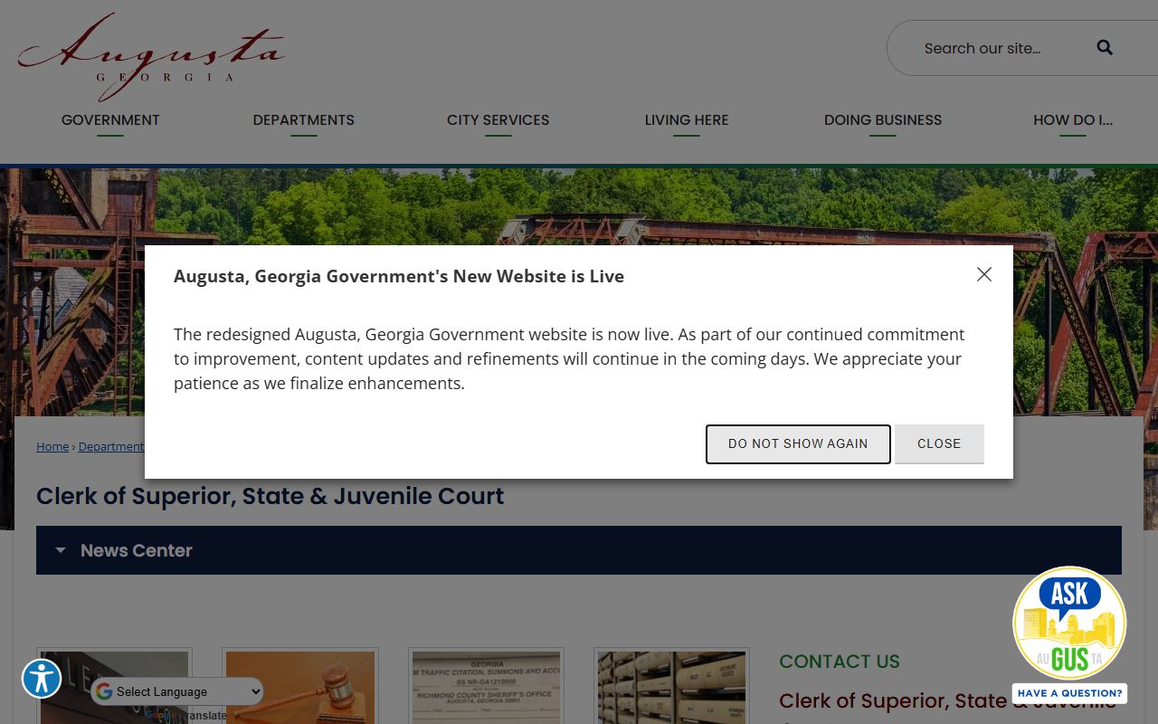 Augusta Clerk of Superior Court public records office